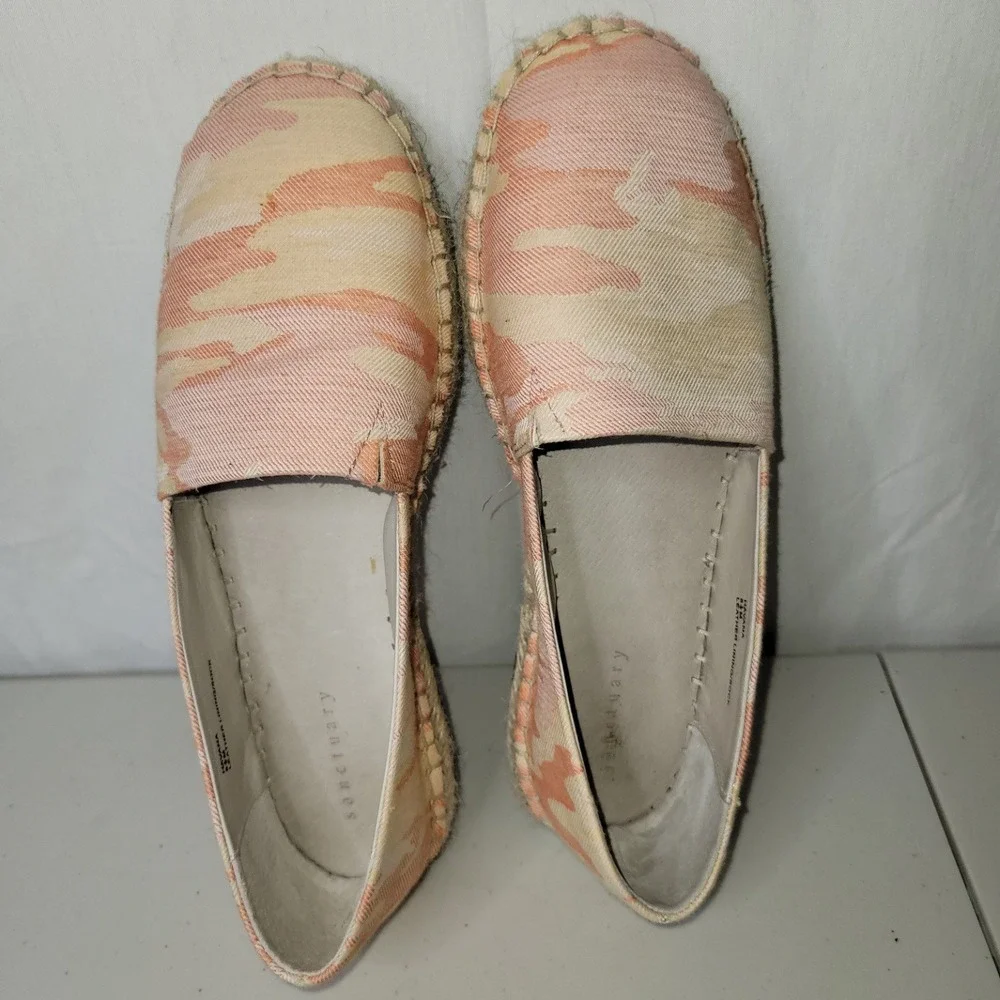 Sanctuary Havana Espadrille Flats ~ Pink Orange Camo Canvas Slip‎ On Shoes